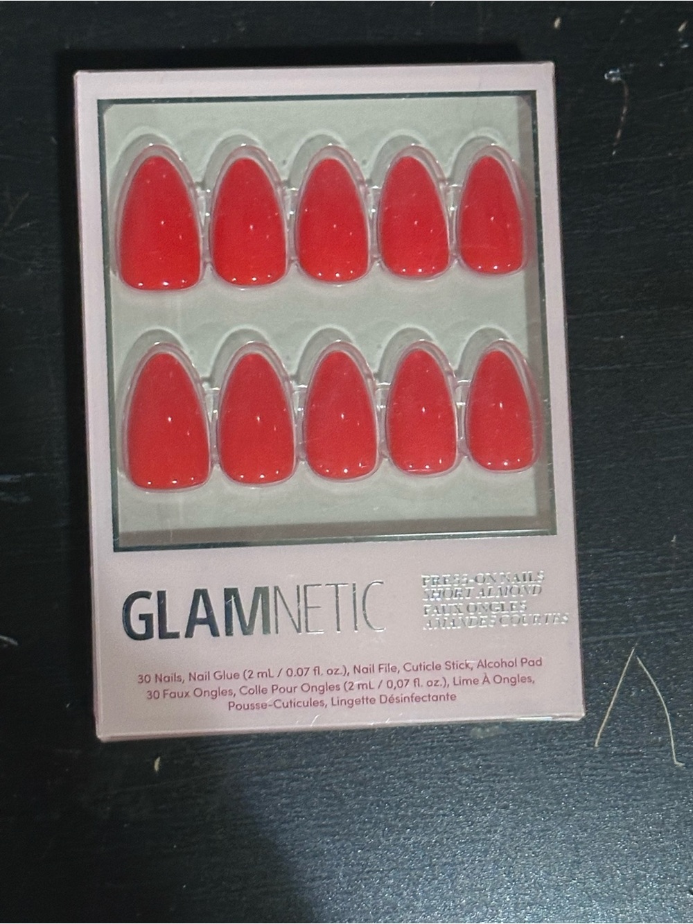 Glamnetic Fiery Red Press On Nails Short Almond 30pc New